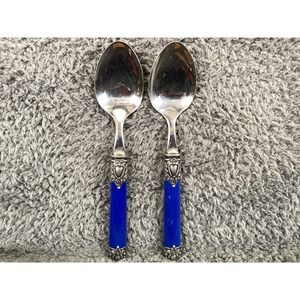 Hampton Silversmiths San Remo Stainless Blue Tablespoon Flatware Set‎ of 2